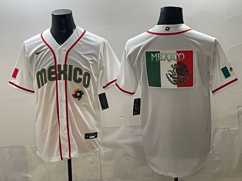 Men 2026 World Cub Mexico Blank White Game Nike MLB Jersey style 008